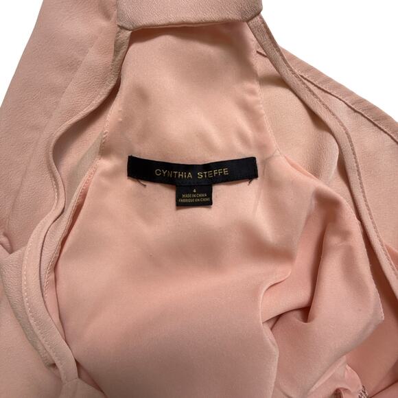 Cynthia Steffe Pastel Pink Dress Racer Back Side Zipper Size 4 - Picture 13 of 16